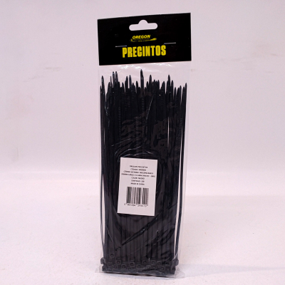 N900005 BOLSA DE PRECINTOS (100 UNIDADES) 200MM LARGO X 3.5MM ANCHO  -18KG COLOR NEGRO 