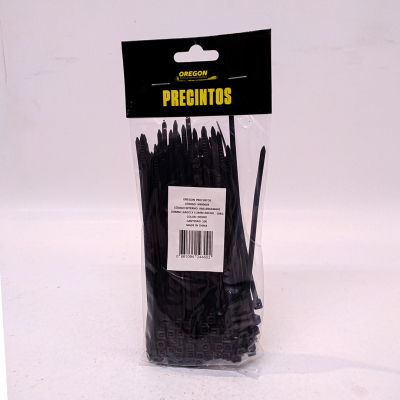 N900003 BOLSA DE PRECINTOS (100 UNIDADES) 150MM LARGO X 3.5MM ANCHO  -18KG COLOR NEGRO