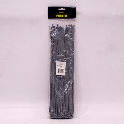 G900013 BOLSA DE PRECINTOS (100 UNIDADES) 380MM LARGO X 4.7MM ANCHO - 22KG COLOR GRIS 