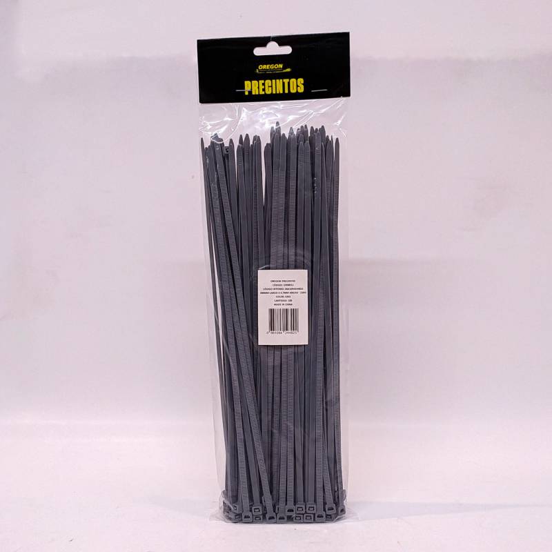 G900012 BOLSA DE PRECINTOS (100 UNIDADES) 300MM LARGO X 4.7MM ANCHO - 22KG COLOR GRIS