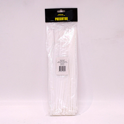 B900012 BOLSA DE PRECINTOS (100 UNIDADES) 300MM LARGO X 4.7MM ANCHO - 22KG COLOR BLANCO