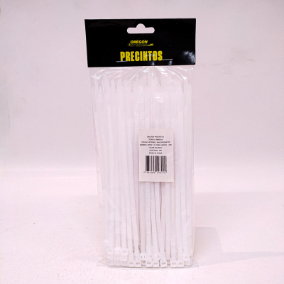 B900010 BOLSA DE PRECINTOS (100 UNIDADES) 200MM LARGO X 4.7MM ANCHO - 22K COLOR BLANCO