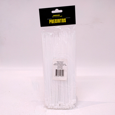 B900005 BOLSA DE PRECINTOS (100 UNIDADES) 200MM LARGO X 3.5MM ANCHO  -18KG COLOR BLANCO