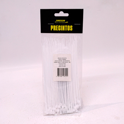 B900002 BOLSA DE PRECINTOS (100 UNIDADES) 150MM LARGO X 2.5MM ANCHO - 8KG COLOR BLANCO