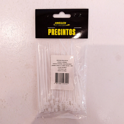 B900001 BOLSA DE PRECINTOS (100 UNIDADES) 100MM LARGO X 2.4MM ANCHO - 8KG COLOR BLANCO