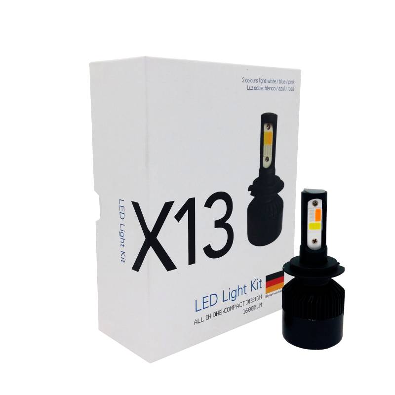 X13-H13 OFF ROAD KIT DE LED X13 - 3 COLORES H13 3 COLORES: BLANCO / AZUL / ROSA 32000LM CHIP COB 12V / 24V