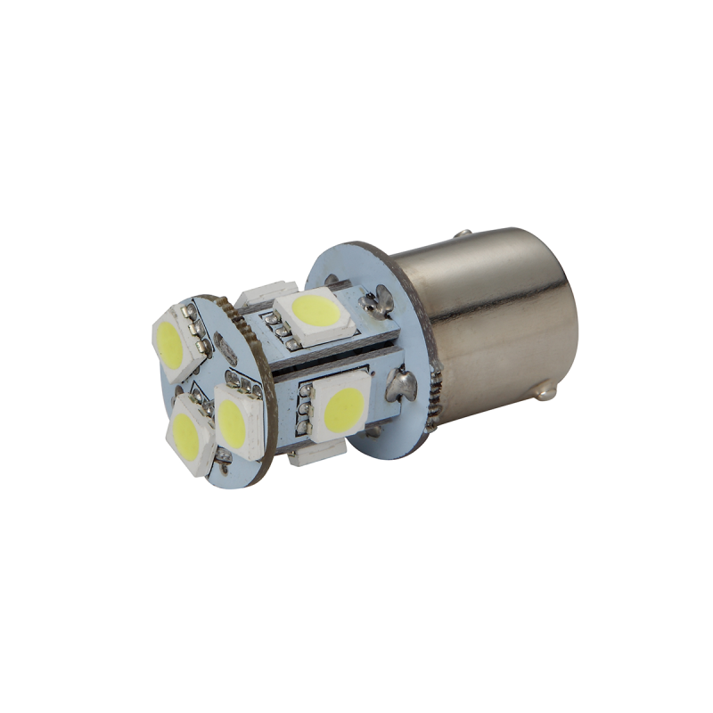 13499BLA8 LEDS SMD 1034 - 1157 - P21/5W 2 POLOS 8 LED 5050 SMD - BLANCO 24V