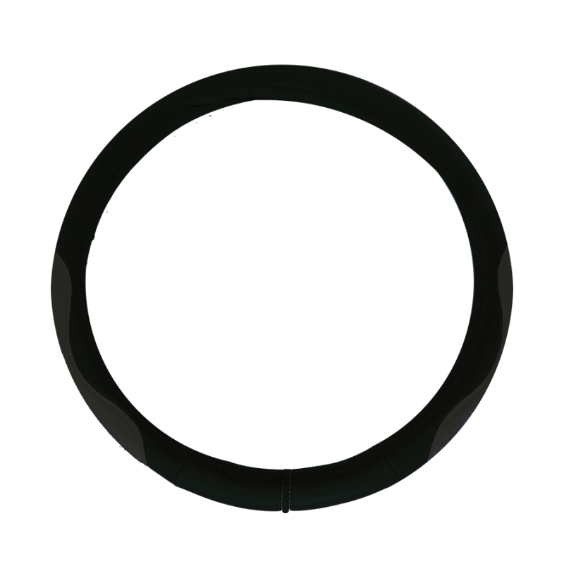 CV066 CUBRE VOLANTE MODELO INDIANAPOLIS 500 CUERO SINTENTICO NEGRO / NEGRO 38*8.2CM 25 UNIDADES POR CAJA