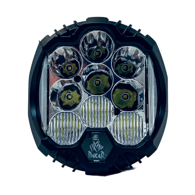 DJ6950ULTRA-7 OFF ROAD FARO DE LED UNIVERSAL DAKAR FORCE 7 15 LEDS CREE 180 WATTS LOGO ILUMINADO - DRL BLANCO Y AMBAR - 12V A 36V