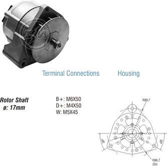 9010103 Alternador Agrale/ Komatsu/ Massey Ferguson 35 Amp 14 Volt