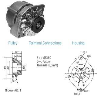 9010106 Alternador Fiat 147/ Uno 35 Amp 14 Volt