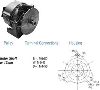 9010108 Alternador Agrale/ Komatsu/ Massey Ferguson 90 Amp 14 Volt