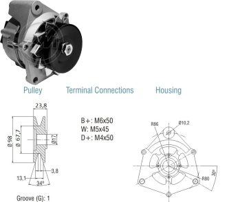 9010128 Alternador Massey Ferguson MF 14V 35A