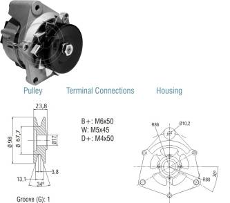 9010128 Alternador Massey Ferguson MF 14V 35A