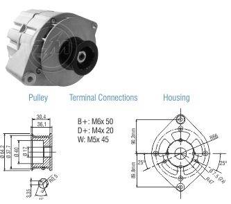 9010130 Alternador Ford Cargo/ Cummins 14 Volt - 65 Amp.