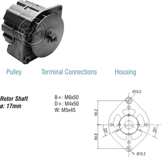 9010202 Alternador Case/ Cummins / Scania 45 Amp 28 Volt