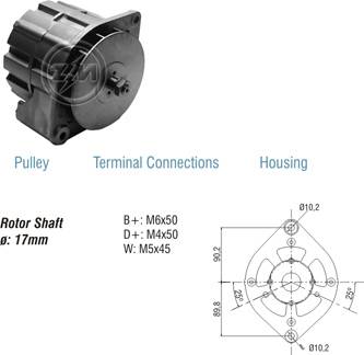 9010202 Alternador Case/ Cummins / Scania 45 Amp 28 Volt