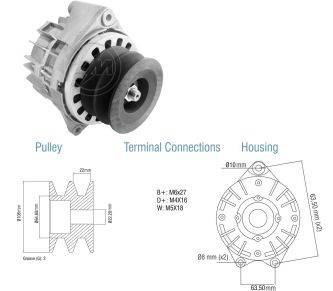 9010206 Alternador Caterpillar/ Komatsu 28 Volt - 21 Amp.