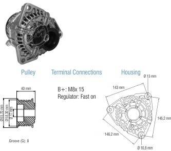 9010603 Alternador Volkswagen 1620 80 Amp 28 Volt
