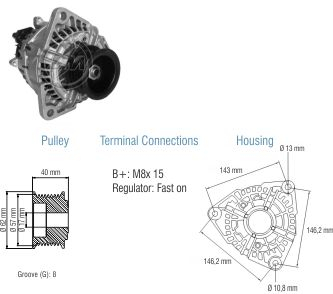 9010605 Alternador Mercedes Benz Atego/ Omnibus 80 Amp 28 Volt