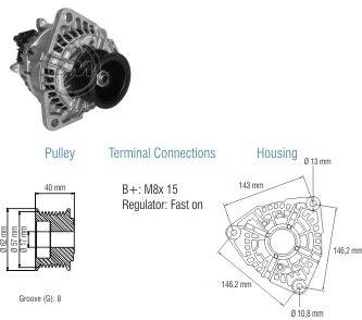 9010605 Alternador Mercedes Benz Atego/ Omnibus 80 Amp 28 Volt