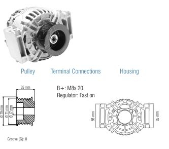 9010607 Alternador Scania F113/ P114 80 Amp 28 Volt