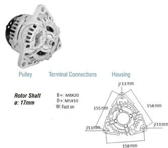 9010801 Alternador Agrale 90 Amp 14 Volt