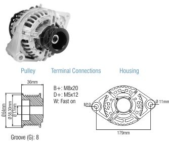 9010804 Alternador Ford Cargo 14 Volt - 90 Amp.