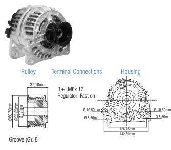 9010810 Alternador Volkswagen Gol/ Polo/ Seat Cordoba/ Ibiza 14 Volt - 90 Amp.