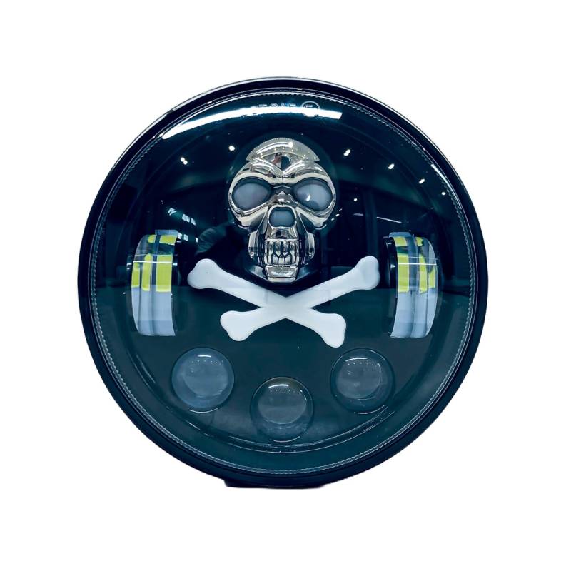 DJ6920PENT OFF ROAD FARO DE LED UNIVERSAL REDONDO 5.75 AUTO - CAMION - MOTO USO IDEAL  MOTO HARLEY DAVIDSON - ROYAL ENFIELD CON FUNCION ALTA Y BAJA + DRL EN RGB