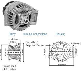9013001 Alternador Renault Clio/ Kangoo 2000-2001 1.6/ Megane/ Laguna/ Scenic 14V 98A