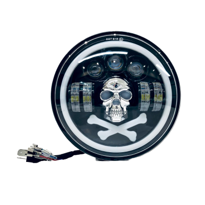 DJ6930PENT OFF ROAD FARO DE LED UNIVERSAL REDONDO 7 CALABERA USO IDEAL JEEP WRANGLER - RENEGADE / MOTO HARLEY DAVIDSON - ROYAL ENFIELD CON FUNCION ALTA Y BAJA +