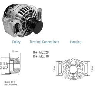 9020201 Alternador Mercedes Benz Sprinter Bosch 14v.120A