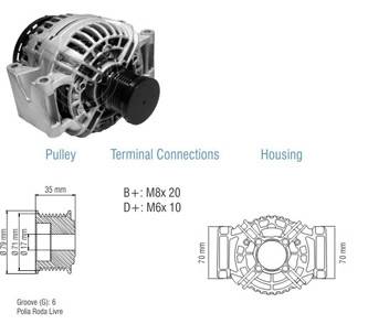 9020201 Alternador Mercedes Benz Sprinter Bosch 14v.120A