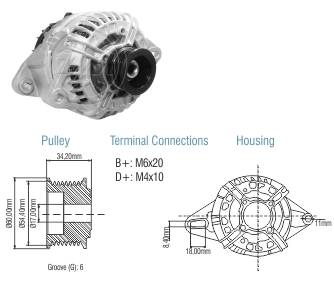 9020202 Alternador Fiat Ducato 2.8 1999 al 2005 14V 120A