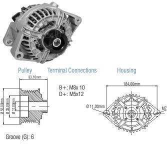 9020203 Alternador Chevrolet Vectra/ Astra 2.0 y 2.2/ Zafira 14V 120A