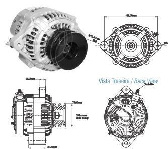 9020501 Alternador Caterpillar 914/ 9146/ IT14B desde 1995 al 2003 28V 60A