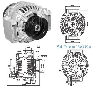 9020801 Alternador Scania F113 HL Serie G/ P/ R/ T 28V 110A.