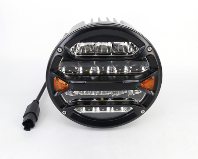 DJ1413MAX OFF ROAD FARO DE LED UNIVERSAL REDONDO 7 BLANCO CON GIROS AMBAR 90 WATTS - 18 CHIP LED OSRAM OSLON - 12V/24V