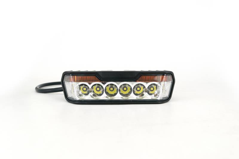 DJ1112WHALO OFF ROAD FARO DE LED UNIVERSAL RECTANGULAR 16X7CM COLOR BLANCO CON GIROS AMBAR - 30 WATTS - 8 CHIP OSRAM P7 - 12V/24V