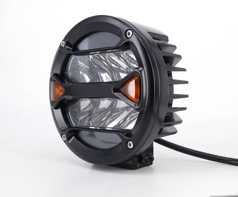 DJ1412MAX OFF ROAD FARO DE LED UNIVERSAL REDONDO 5.5 BLANCO CON GIROS AMBAR 40 WATTS - 8 CHIP LED OSRAM OSLON - 12V/24V