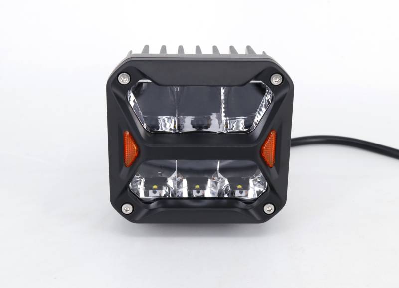 DJ5900CROSS OFF ROAD FARO DE LED UNIVERSAL CUADRADO 4 COLOR BLANCO CON GIROS AMBAR - 60 WATTS - 6 CHIP OSRAM P9 - 12V/24V