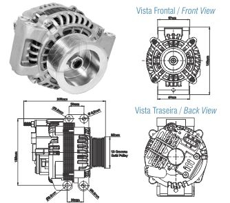 9030202 Alternador Scania 6440/ 480/ P480/ R480 serie 5 y 6 2008 al 2015 28V 100A.