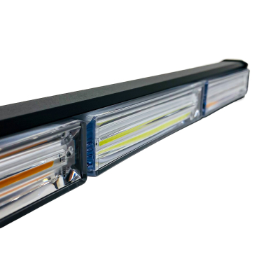 ETI126BAR OFF ROAD BARRA LED COB DUAL 12-36V BLANCA Y AMBAR 8 BLOQUES COB 120W FLASH 10 FUNCIONES 1200X40X45MM  INCLUYE TOMA A 12V CON INTERRUPTOR ON / OFF Y MA