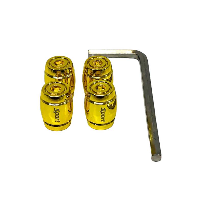 TV085 JUEGO DE TAPITAS DE VALVULA DEPORTIVA OVALADA SPORT DORADA