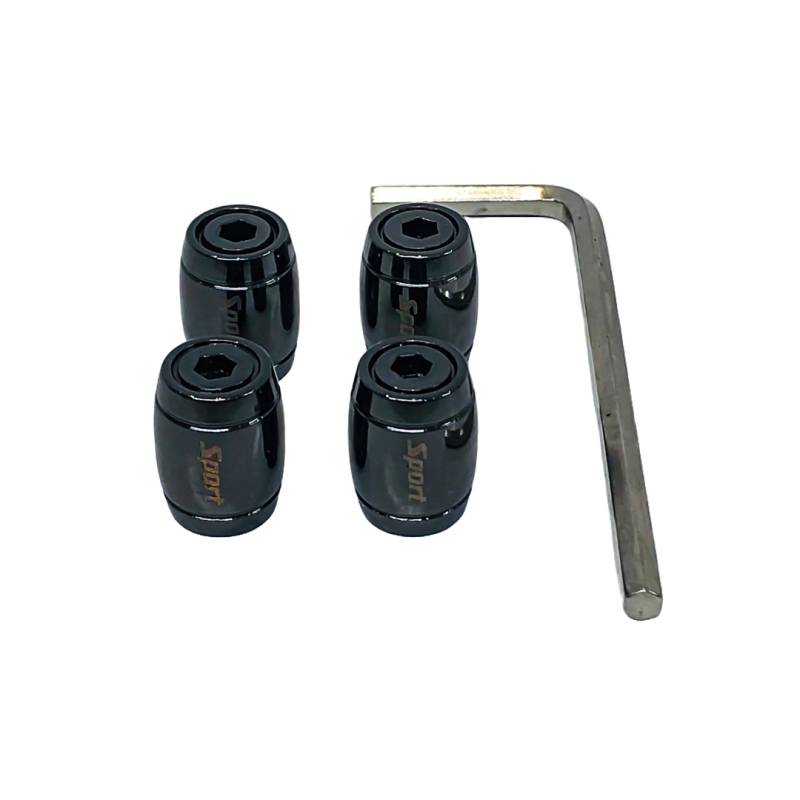 TV083 JUEGO DE TAPITAS DE VALVULA DEPORTIVA OVALADA SPORT NEGRA