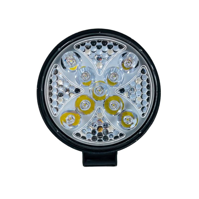 DJ912SPIN OFF ROAD FARO DE LED UNIVERSAL FARO DE LED CIRULAR - 47 LED 141W BLANCO CON  DRL RUNNING RGB 10.8X2X11CM 12V A 36VV