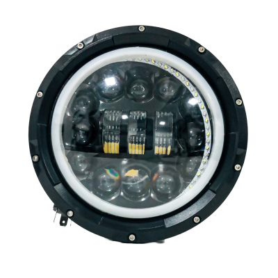 DJ6930SPIN OFF ROAD FARO DE LED UNIVERSAL REDONDO 7  12 LED EPISTAR BLANCO + 3 LED CREE AMBAR USO IDEAL JEEP WRANGLER - RENEGADE / MOTO HARLEY DAVIDSON - ROYAL 