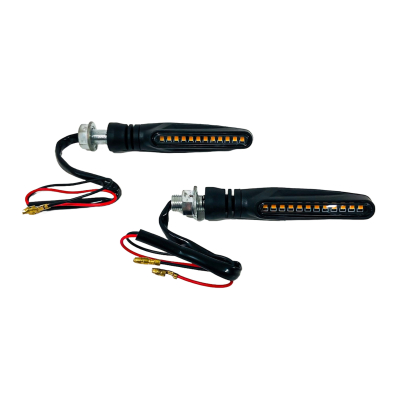 RUNZXD515W OFF ROAD FARO DE LED UNIVERSAL - LUZ DE GIRO GIRO PARA MOTO CON LUZ LED RUNNING AMBAR Y LUZ DE GIRO AMBAR 12V  - JUEGO DE 2 UNIDADES MEDIDAS 120*20*2