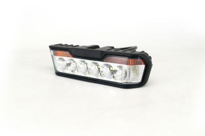 DJ1112WHALO-YEW OFF ROAD FARO DE LED UNIVERSAL RECTANGULAR 16X7CM COLOR BLANCO CON GIROS AMBAR - 30 WATTS - 8 CHIP OSRAM P7 - 12V/24V COLOR AMBAR